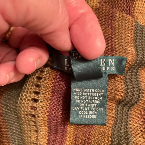 Ralph Lauren Earthy Tones Striped Cardigan NWT Size L/XL - Picture 7 of 9